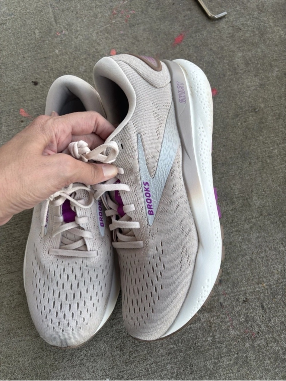 Brooks Ghost 16. Womens 10 Light Pink Running Shoes Sneakers - Picture 7 of 12